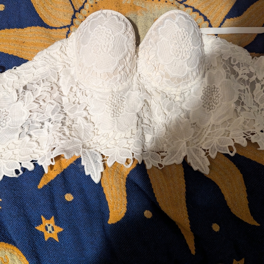 Heavy corset lace crop top